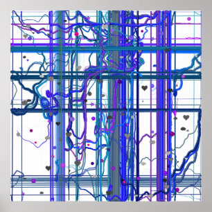 Poster Murais Florais Abstratos Design de Padrão Geométri