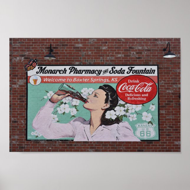 Poster Mural Celebra a Rota 66, Baxter Springs, Kansas (Frente)