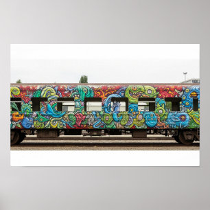 Poster Mural do Grafite do carro do comboio
