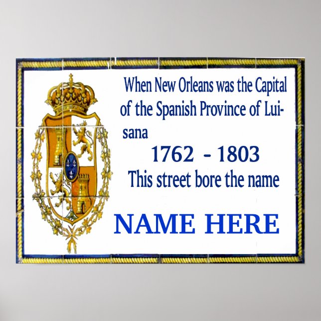 Póster Mural espanhol personalizado (Frente)