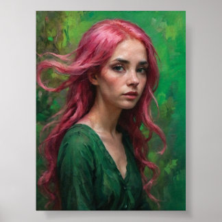 Poster Murmurios em Rosa e Verde