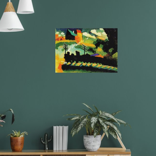 Poster Murnau: Vista com Ferrovia e Castelo, (Sala de Estar 1)