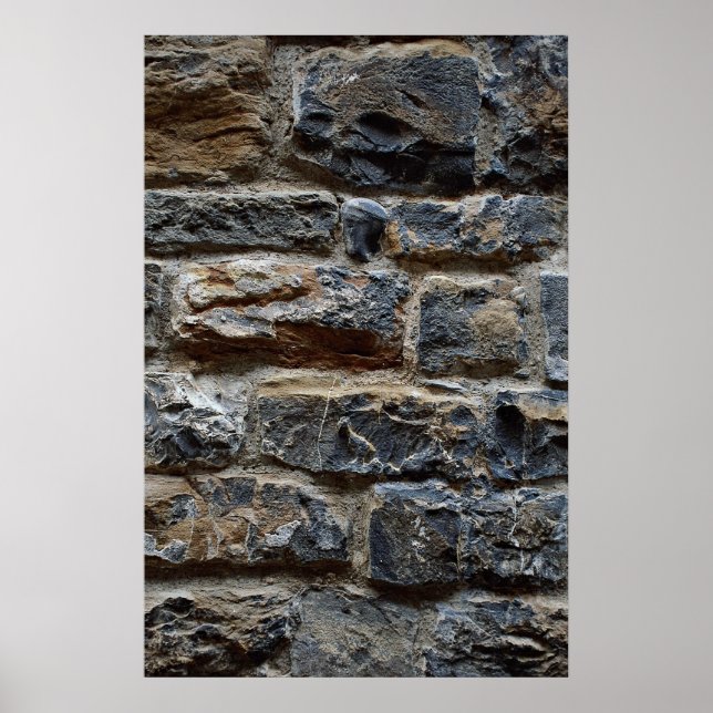 Poster Muro antigo, Florença, Itália (Frente)