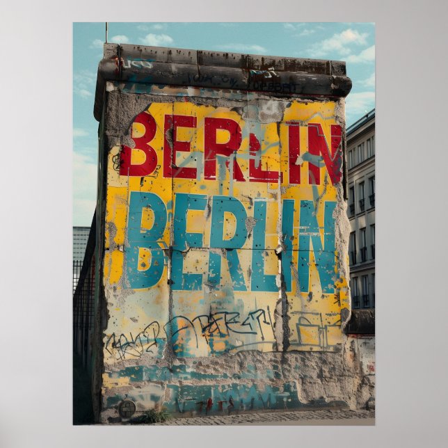 Poster Muro de Berlim Vintage (Frente)