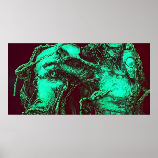 Poster Muro de Criatura Verde Semelhante à Besta (Frente)