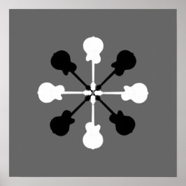 Poster muro de decor de música para um guitarrista