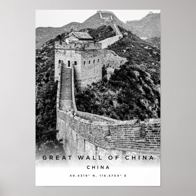 Poster Muro De Excelente A3 De Coordenadas Da China (Frente)