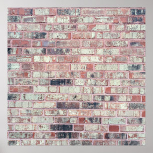 Póster Muro de Grunge Vermelho Vermelho Cinzento