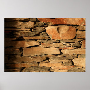 Poster Muro de pedra castanha
