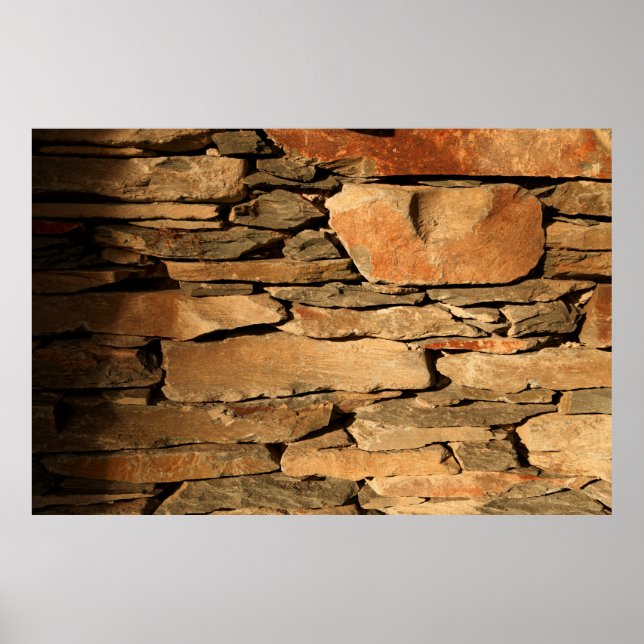 Poster Muro de pedra castanha (Frente)