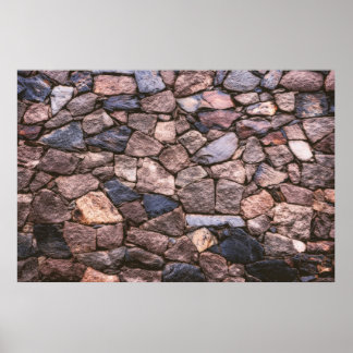 Poster Muro de pedra castanha