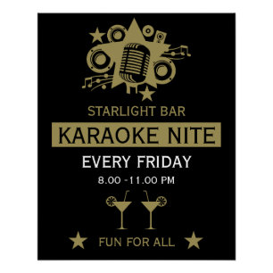 Póster Muro de Promoção do Karaoke