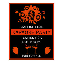 Póster Muro de Promoção do Karaoke