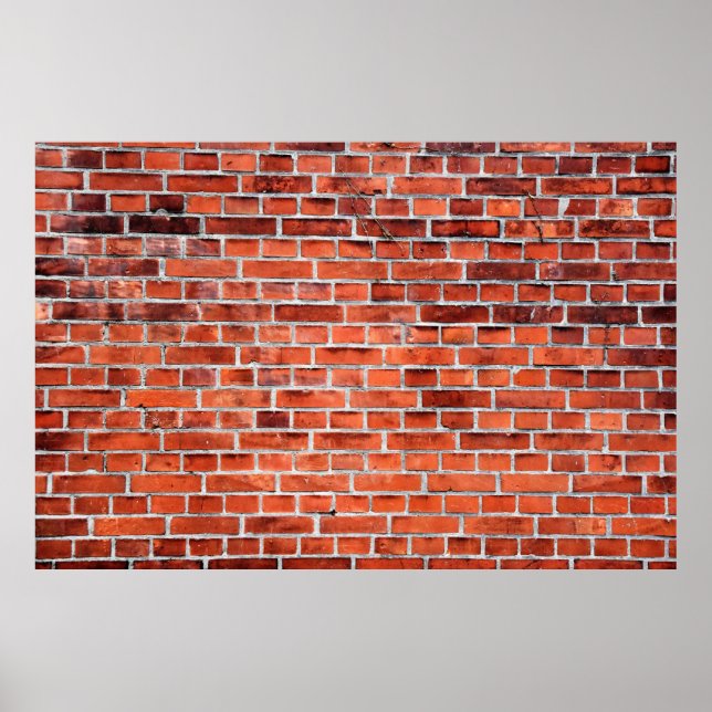 Poster Muro de tijolo castanho (Frente)