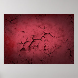 Poster Muro rachado Vermelho com abstrato Textura
