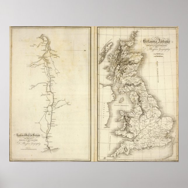 Póster Muro Romano na Grã-Bretanha (Frente)