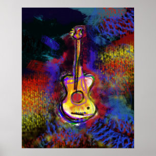 Póster muros de arte de guitarra