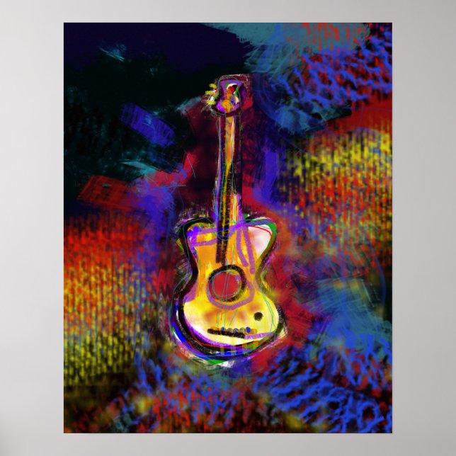 Póster muros de arte de guitarra (Frente)