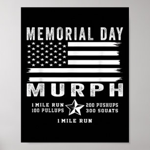 Poster Murph Challenge Memorial Day Workout Gym USA Flag