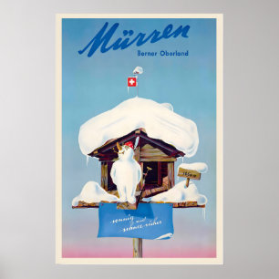 Poster Mürren Muerren Suíças Montanhas Alpes Suíça