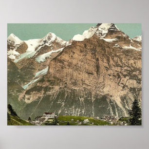 Poster Murren, vista geral, Bernese Oberland, Switzerlan