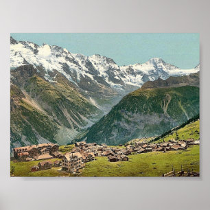 Poster Murren, vista geral, Bernese Oberland, Switzerlan