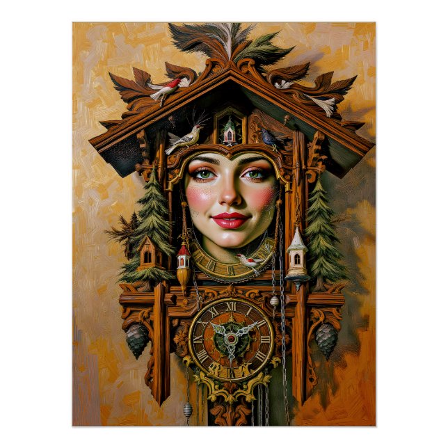 Póster “Musa Atemporal” – Um Retrato de Relógio Cuco (Frente)