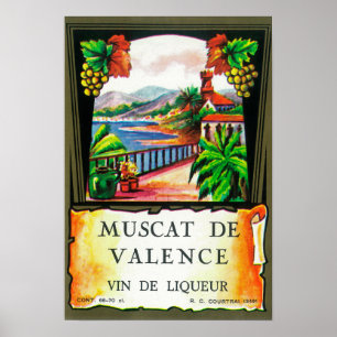 Póster Muscat De Valence Vinho LabelEurope