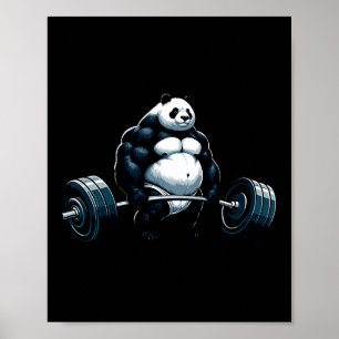 Poster Muscle Gym Panda Bodybuilding Motivat