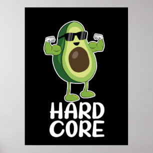 Poster Muscular Hardcore Avocado Funny