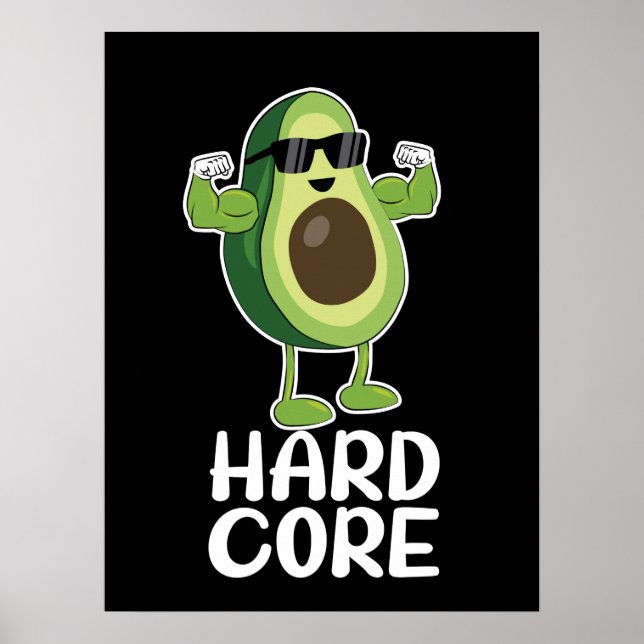 Poster Muscular Hardcore Avocado Funny (Frente)