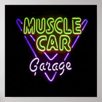 Musculatura Garagem do Carro Neon Sinal Azul Verde