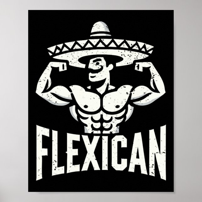 Poster Músculo Flexônico Flexicomento Mexicano Engraçado  (Frente)