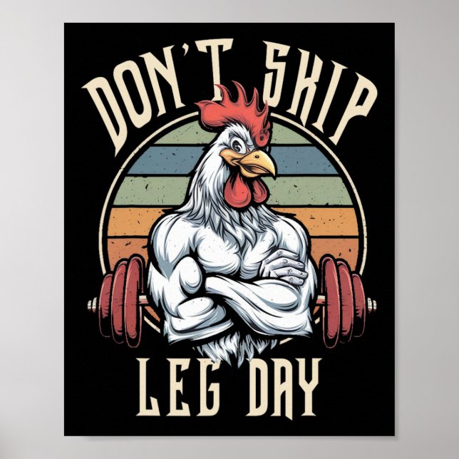 Poster Músculos Frango Engraçado Engraçado Pernas de Form (Frente)
