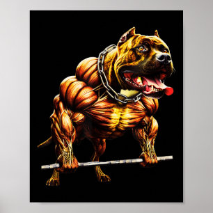 Poster Musculoso Pitbull Potlevante Gym Animal Str
