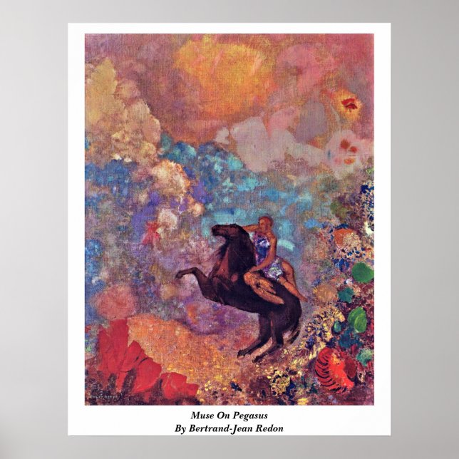 Poster Muse On Pegasus Por Bertrand-Jean Redon (Frente)
