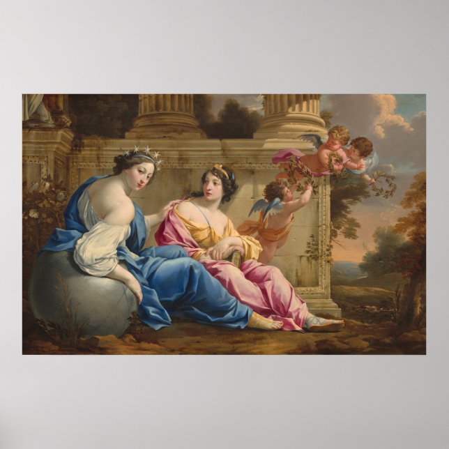 Poster Muses Urania e Calliope - Simon Vouet Fine Art (Frente)