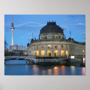 Poster Museu prognosticado e Fernsehturm em Berlim
