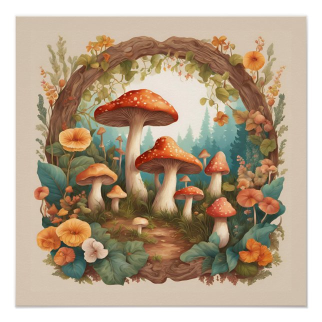 Póster Mushroom Cottagecore (Frente)