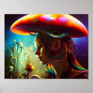 Poster Mushroom Fantasies AI Gerou Arte