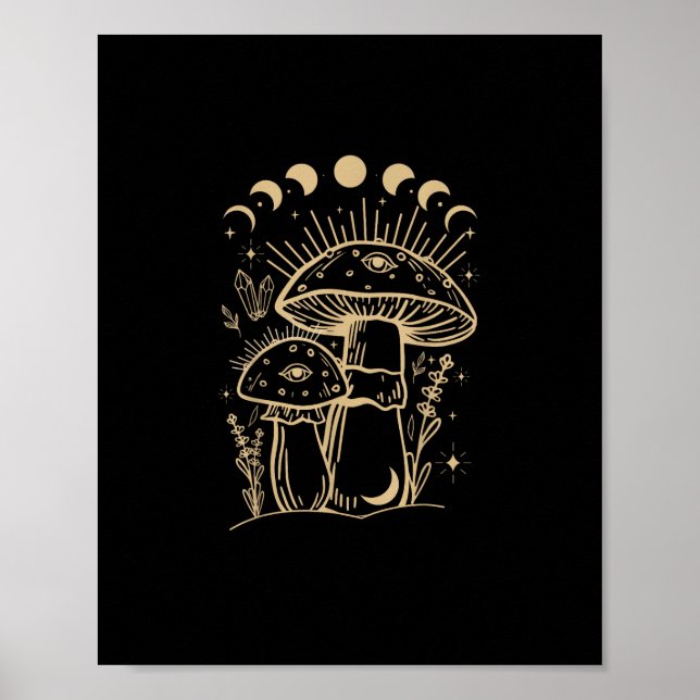 Poster Mushrooms & Minimalism Cottage  Aesthetic Goblinco (Frente)