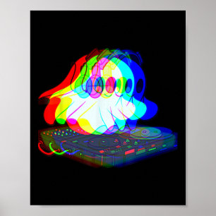 Poster Music Ghost Halloween Techno Rave Halloween