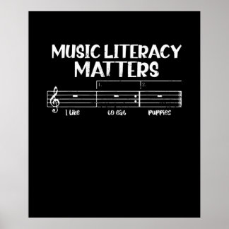 Poster Music Literacy Matters I Like To Eat Puppies