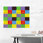 Poster Music Notes 8º Padrão de Arte Pop<br><div class="desc">Você gosta de arte musical temida? Você gosta de pop art? Esta poster tem um padrão de pop de arte de 8ª anotações de música feitas em amarelo,  verde,  roxo,  azul,  vermelho e preto.</div>