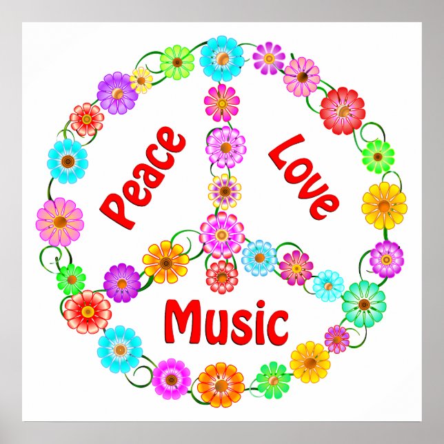 Póster Music Peace Love (Frente)