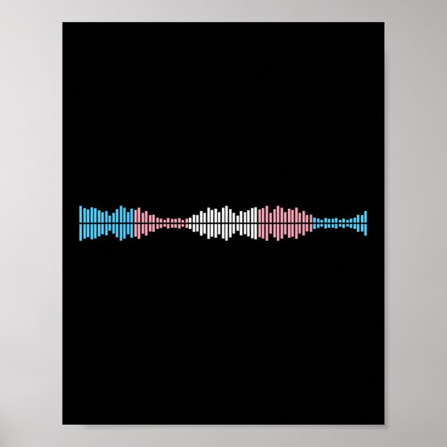 Poster Music Waves Subtle Trans Pride Flag Transgender Ri (Frente)