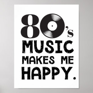 Poster Música 80S Me Torna Feliz