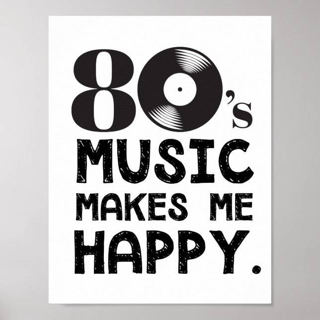 Poster Música 80S Me Torna Feliz (Frente)