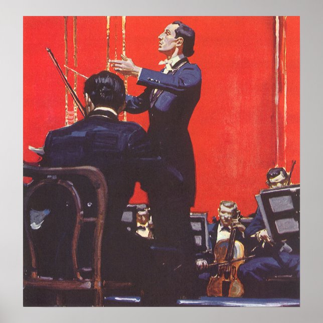 Poster Música Antiga, Regendo uma Orquestra (Frente)
