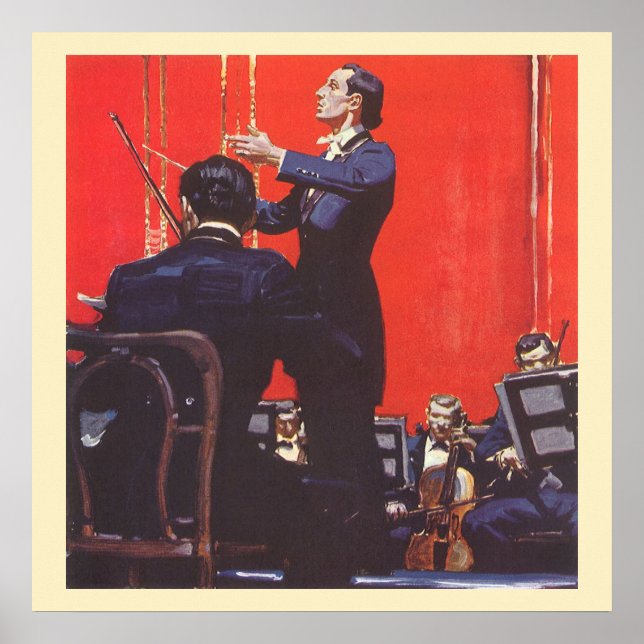 Poster Música Antiga, Regendo uma Orquestra (Frente)